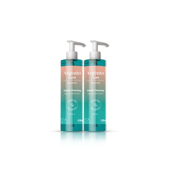 Argento clear facial cleanser skin cleanser 200ml pack (1+1) -  ارجينتو منظف الوجه الشفاف 200 مل عرض (1+1)