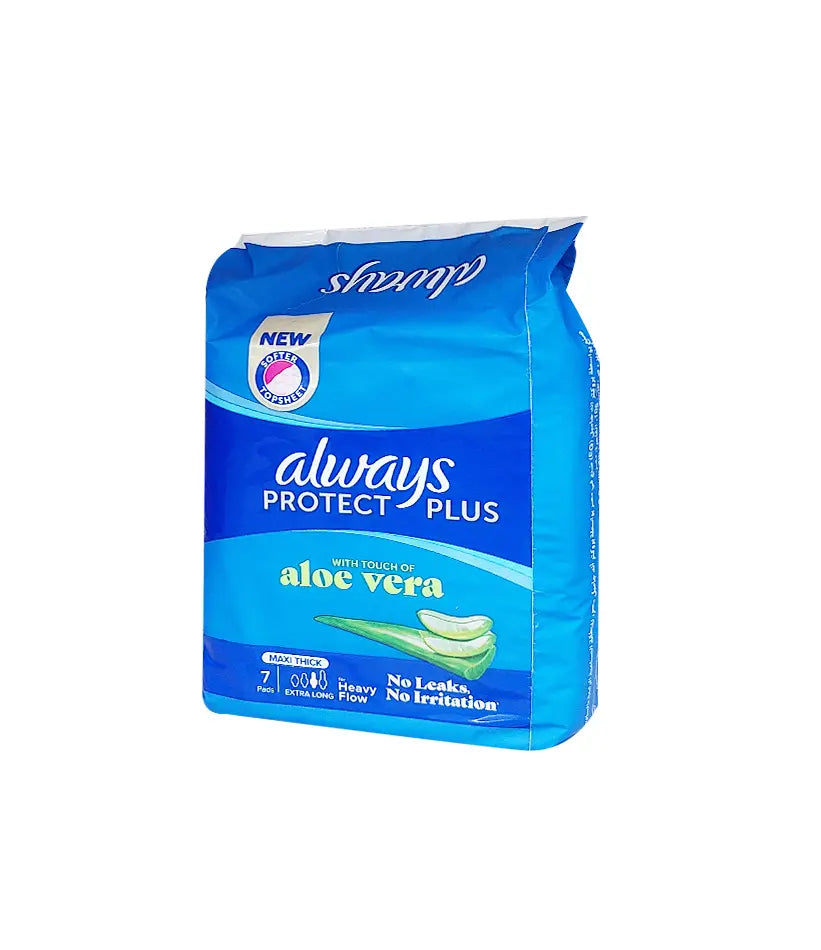 Always Perfect Plus Aloe Vera Extra Long 7 Pads - اولويز فوط صحية بالألوفيرا طويل جدا 7 فوط