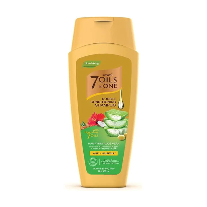 Emami 7Oils In One Double Conditioning Shampoo 100ml - إمامي 7 زيوت شامبو مرطب مزدوج خلاصة الصبار المنقية 100 ملي