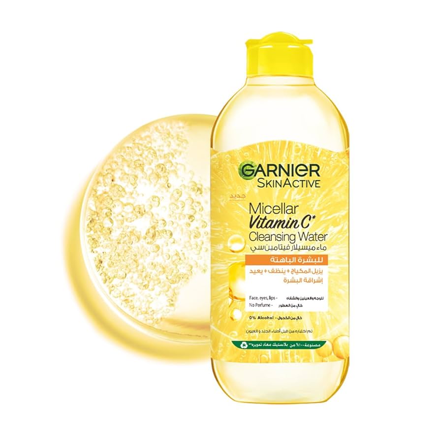 Garnier Micellar Make Up Brightening Water with Vitamin C 400 ml - غارنييه ماء ميسيلار لتفتيح المكياج بفيتامين سي 400 مل