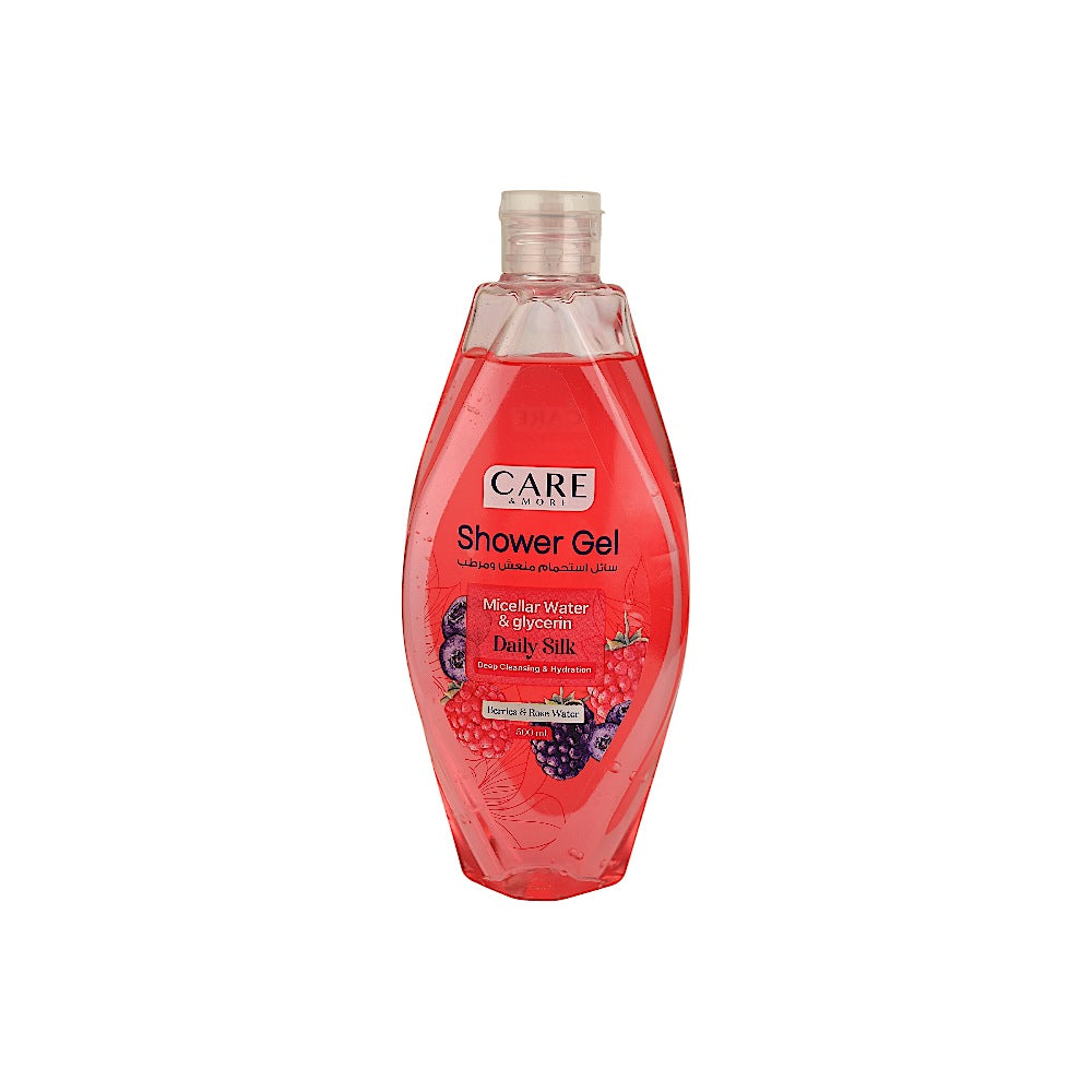 Care & More Shower Gel BERRIES & ROSE WATER 500 Ml  - كير آند مور جل الاستحمام التوت وماء الورد 500 مل