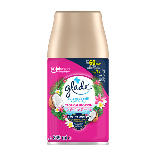 GLADE AUTOMATIC SPRAY REFILL TROPICAL BLOSSOM 269ML - جليد غيار معطر جو اوتوماتيك تروبيكال 269 مل