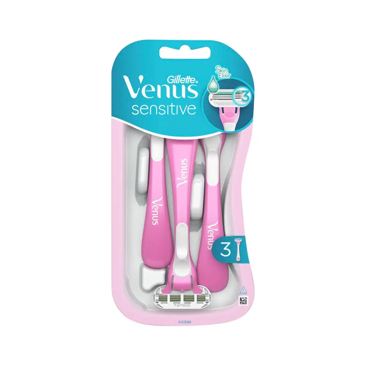 Gillette Sensitive Women's Razor 3 Pcs - ماكينة حلاقة جيليت للبشرة الحساسة للسيدات 3 قطع
