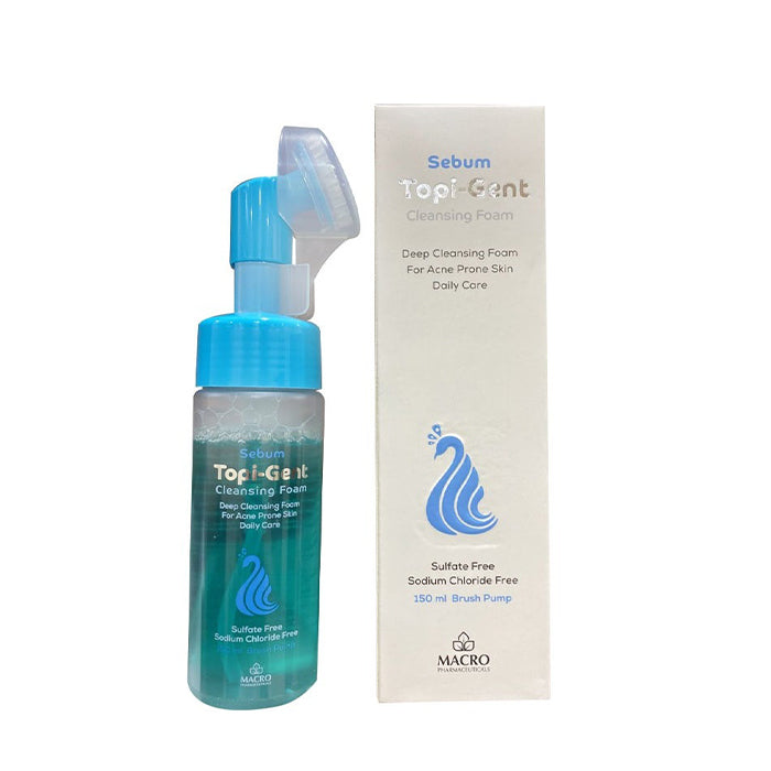 Topi-Gent Cleansing Foam Brush Pump 150ml - توبي جينت غسول للبشرة الدهنية 150مل