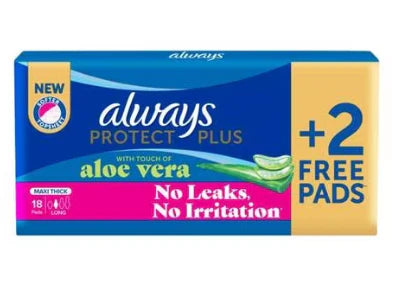 Always Perfect Plus Aloe Vera Long 18 Pads - اولويز فوط صحية بالألوفيرا طويل 18 فوط