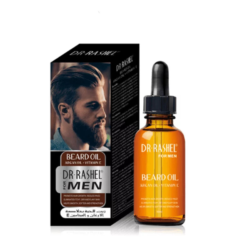 Dr.rashel Beard oil with argan oil & Vitamin E 50ml - 50 مل E زيت اللحية من دكتور راشيل بزيت الأرجان وفيتامين