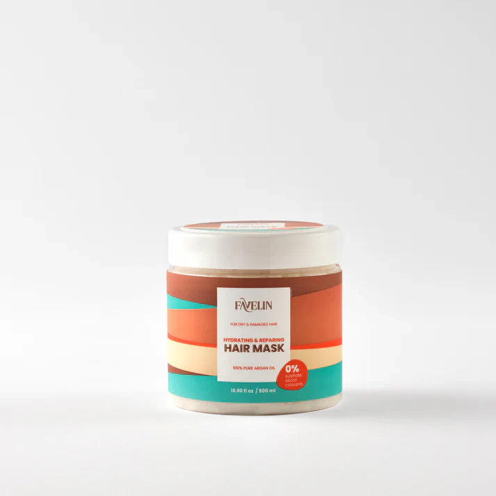Favelin Moroccan Argan Repair Hair Mask Jar 500M -  فافلين ماسك لترطيب وعلاج الشعر  500 مللي