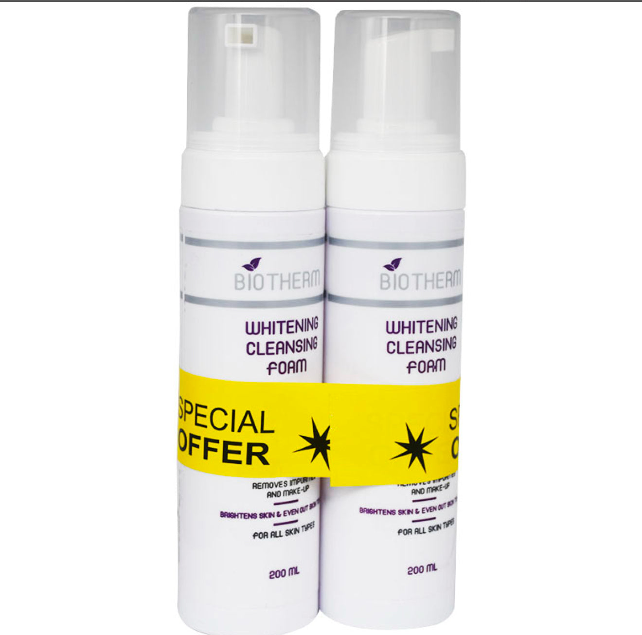 Biotherm whitening cleansing foam 1+1 - بايوثيرم غسول لتفتيح وتبيض الوجه