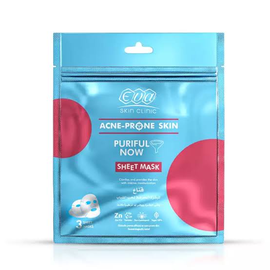 Eva puriful sheet mask - ايفا قناع للبشرة المعرضة لحب الشباب