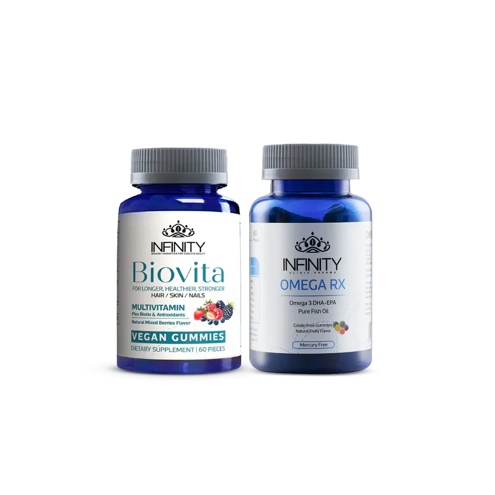 INFINITY BIOV + OMEGA RX 60+60 - ‏ بيوڤيتا قطع جيلاتينية + ڤيتامين أوميجا