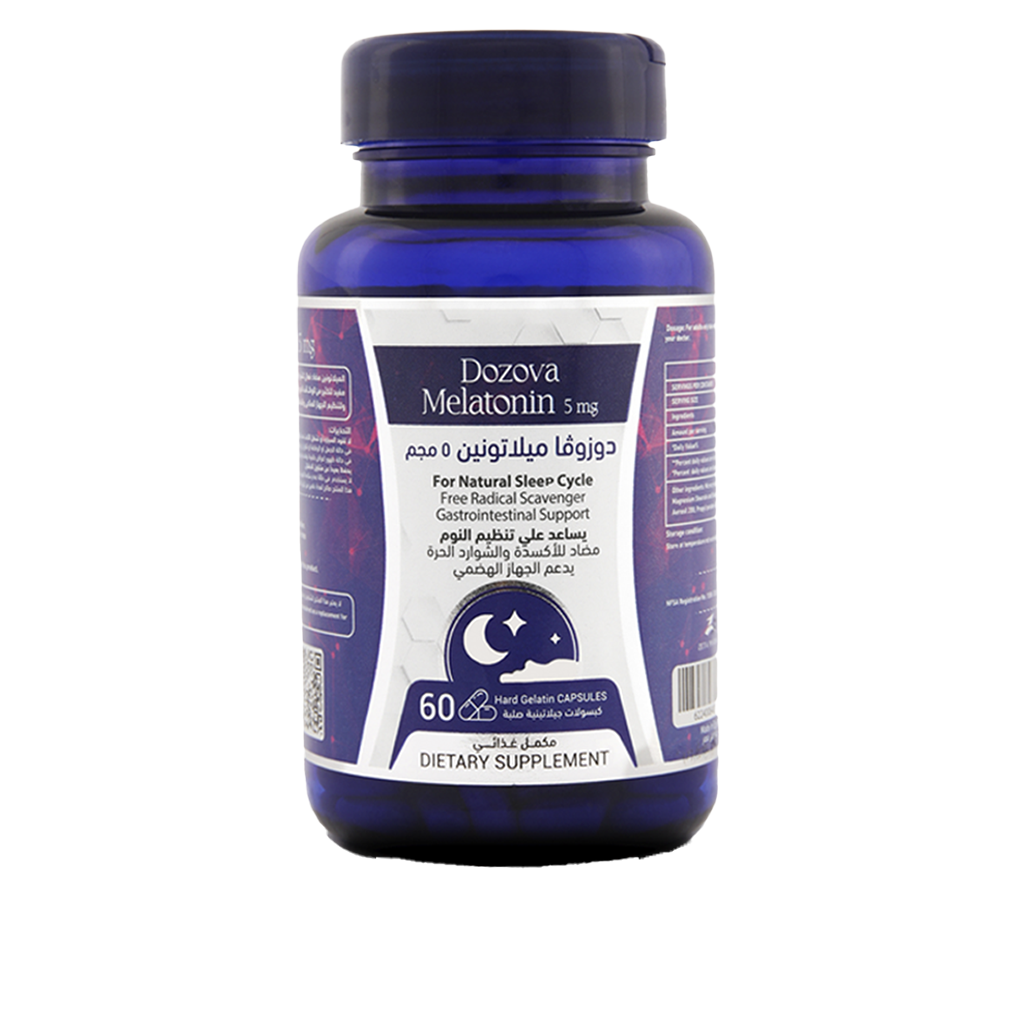 Dozova Melatonin 5mg 60 Tablets - دوزوفا ميلاتونين لنوم طبيعي وعميق 60 كبسولة