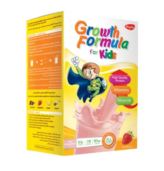 Growth Formula For Kids Milk Strawberry 400gm - جروث فورميولا للأطفال فراوله بالحليب 400جم