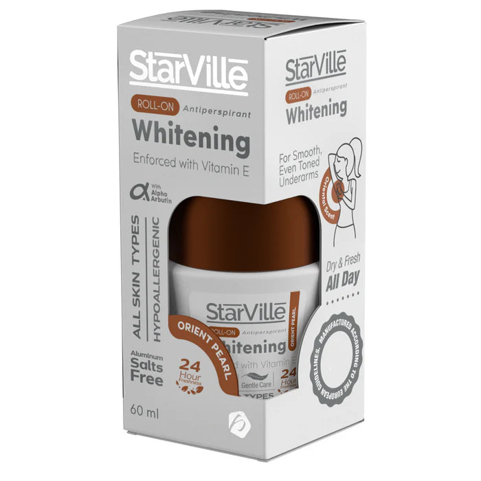 Starville Whitening Roll On Orient Pearl Scent 60 ml - ستارفيل رول اون تفتيح و مزيل العرق بمزيج العطور العربية60مل