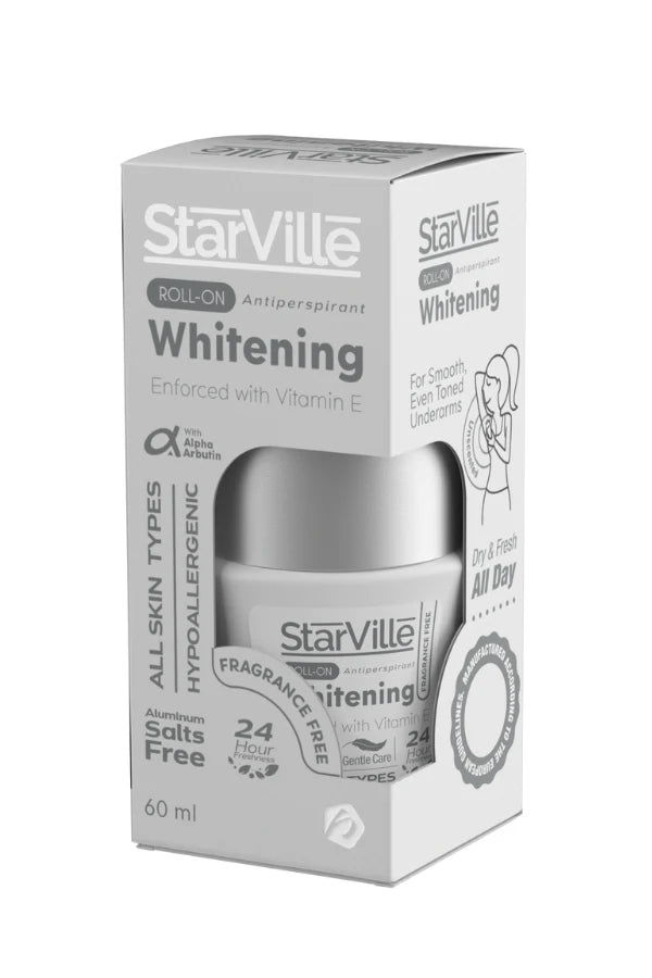 Starville Whitening Roll On Fragrance Free 60 ml - ستارفيل رول اون تفتيح و مزيل العرق بدون رائحة 60مل