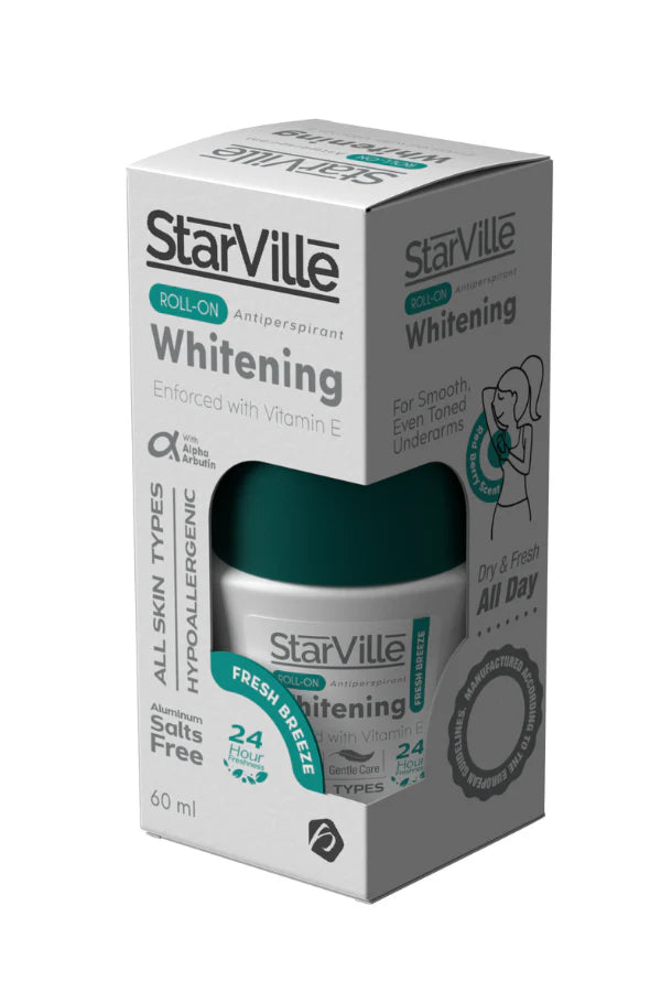 Starville Whitening Roll on Fresh Breeze 60 ml - ستارفيل مزيل العرق وتفتيح برائحة انتعاش الطبيعة 60 مل