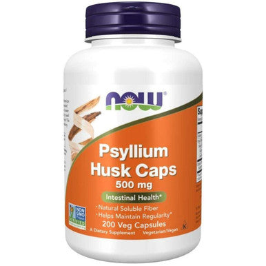 NOW Psyllium 500mg 200 Cap - ناو سيلليوم 500مجم 200 كبسولة