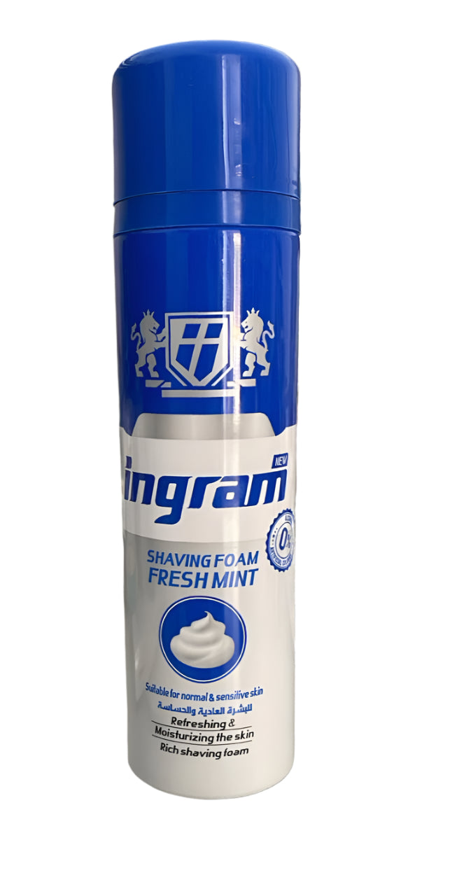 Ingram shaving foam fresh mint 200 ml - رغوة حلاقة إنجرام بنكهة النعناع المنعش 200 مل