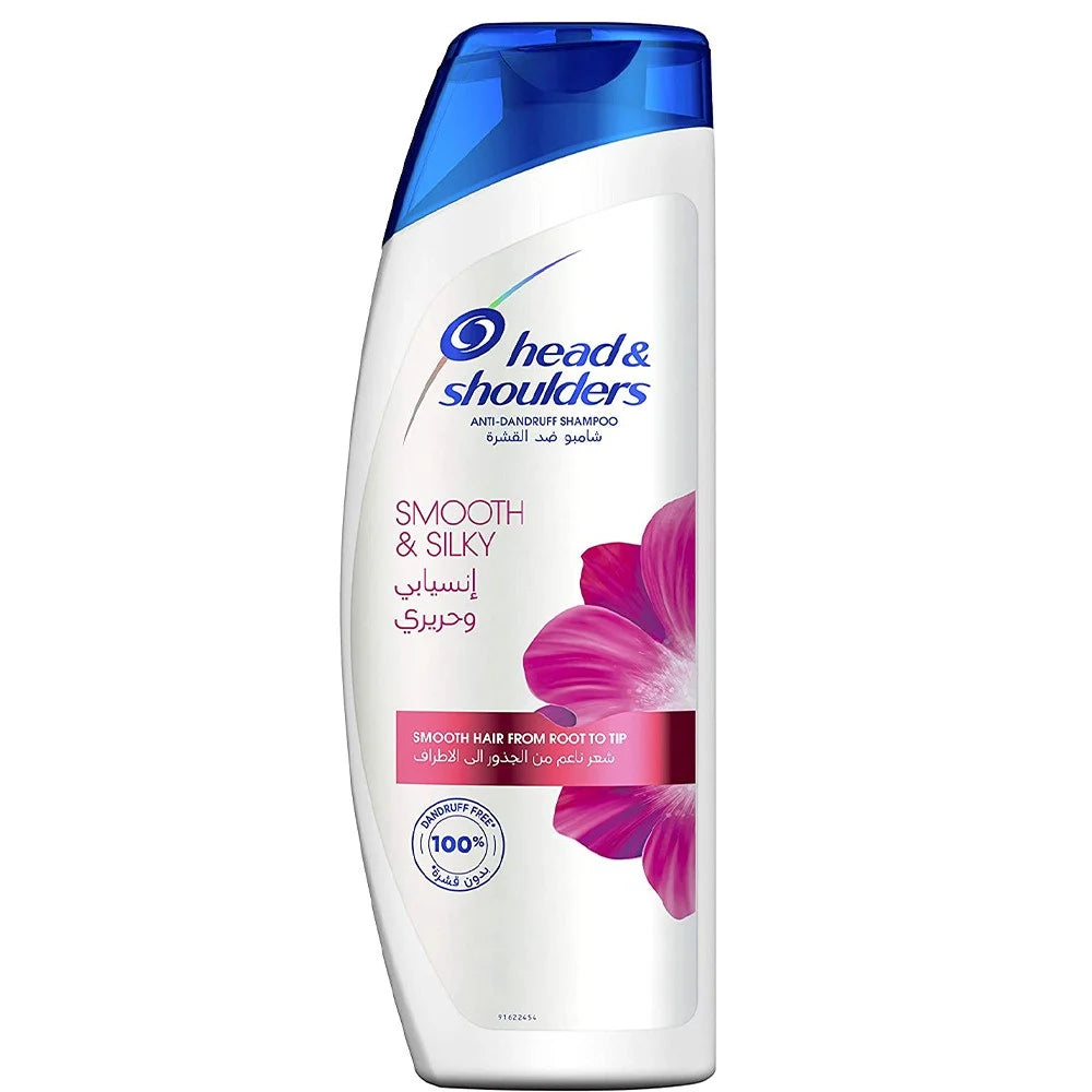 Head & Shoulders Smooth & Silky Shampoo 600ml - هيد اند شولدرز شامبو إنسيابي وحريري ضد القشرة 600 مل