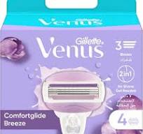 Gillette Venus Refill Comfort Glide Breeze 4 pcs - جيليت فينوس شفرات حلاقة قطع غيار كومفورت غلايد بريز 4 شفرات