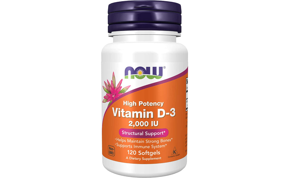 NOW Vitamin D3 2000 IU 120 Cap - ناو فيتامين د3 2000 وحدة 120 كبسولة