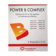 Power B complex I.M./I.V. 6 amp - باور بي كومبليكس للحقن الوريدي/العضلي 6 أمبولات