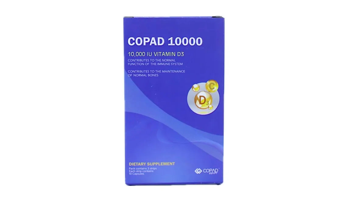 Copad Vitamin D3 10.000 IU 30 Cap - كوباد فيتامين د3 10.000 وحدة 30 كبسولة